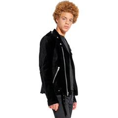 Men's Classic Motorbike Velvet Jacket Punk Fetish Retro Fashion Casual Zipper Jacket