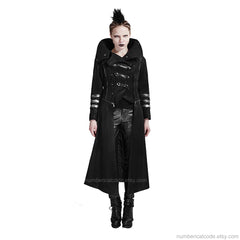 Steampunk Scorpion Velvet Jacket: Gothic Hooded Trench Coat