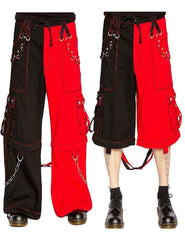 Men's Bondage Trouser Punk Rock Transformer Red Baggy Black Pant