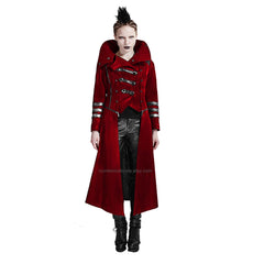 Steampunk Scorpion Velvet Jacket: Gothic Hooded Trench Coat