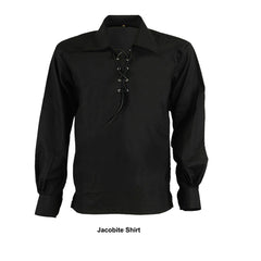 Men's Long Sleeve Ghillie Shirt Jacobite Traditional Scottish Kilt Shirt