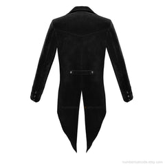 Regency Men's Black Velvet Steampunk Tailcoat Jacket Gothic Victorian Coat