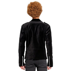 Men's Classic Motorbike Velvet Jacket Punk Fetish Retro Fashion Casual Zipper Jacket