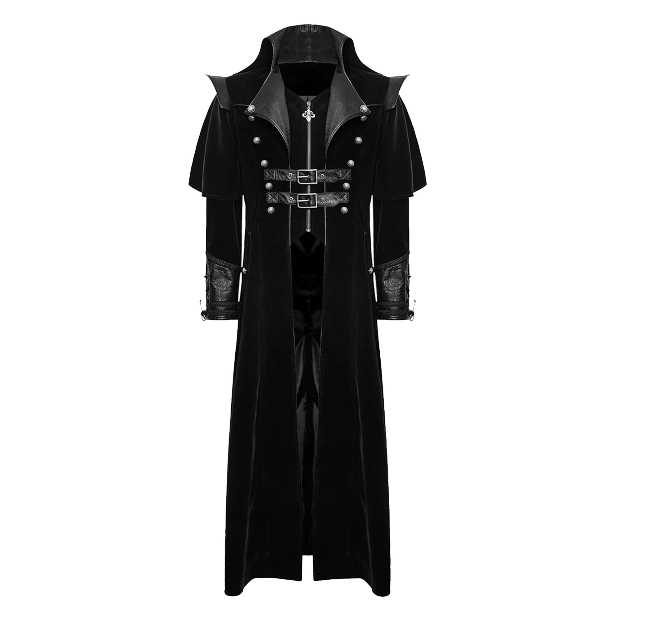 Men's Long Coat Costume Vintage Military Style Gothic Steam punk Trench Cosplay Party Pirate Jacket