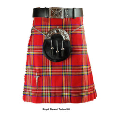 Men's Scottish Traditional 5 Yard Tartan Kilt 13oz Highland Shirt Casual Kilt (6 TARTANS)