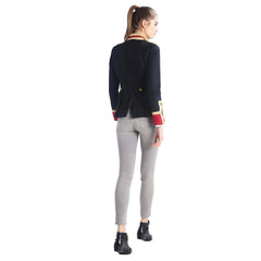 Ladies Black and Red Wool Military Commander Officer Hussar Gothic Blazer Banned Admiral Army Jacket