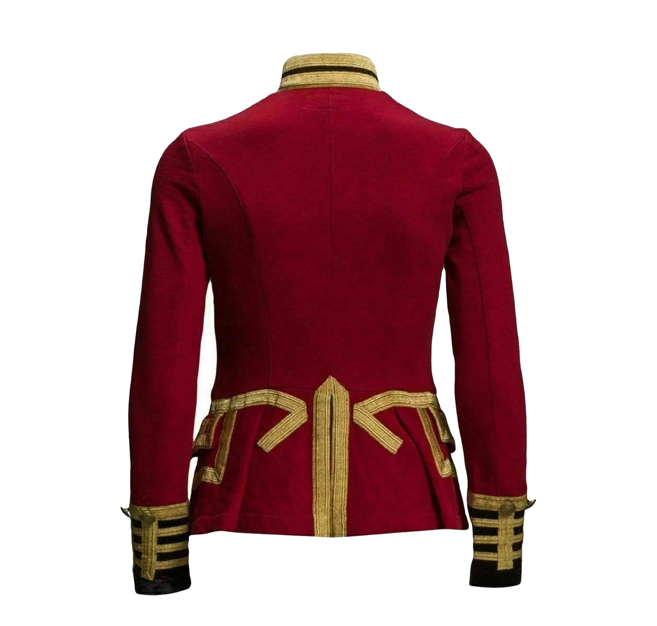 Women Military Blazer Red Wool French Terry Officer's Commander Band Jacket