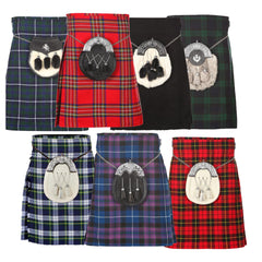 Men's Scottish Traditional 5 Yard Tartan Kilt 13oz Highland Shirt Casual Kilt (6 TARTANS)