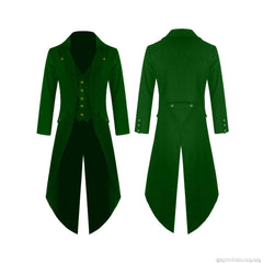 Men's Steampunk Tailcoat Jacket Gothic Victorian Coat VTG Cosplay Costume in 4 Colors
