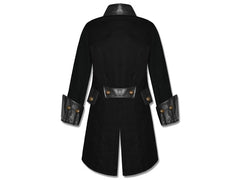 Men's Goth Steampunk Copper Button Military Pirate Costume Jacket